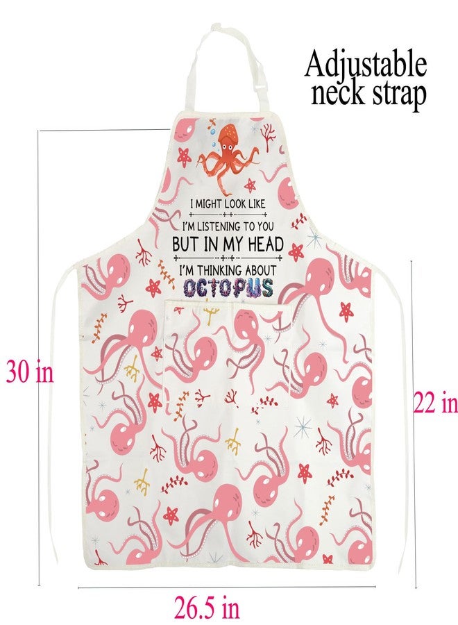 BNQL Octopus Apron with Pockets Octopus Gifts Octopus Lover Gifts Octopus Chef Gifts Octopus Kitchen Apron Octopus Baking Apron - Image 2