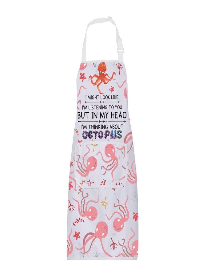 BNQL Octopus Apron with Pockets Octopus Gifts Octopus Lover Gifts Octopus Chef Gifts Octopus Kitchen Apron Octopus Baking Apron - Image 1