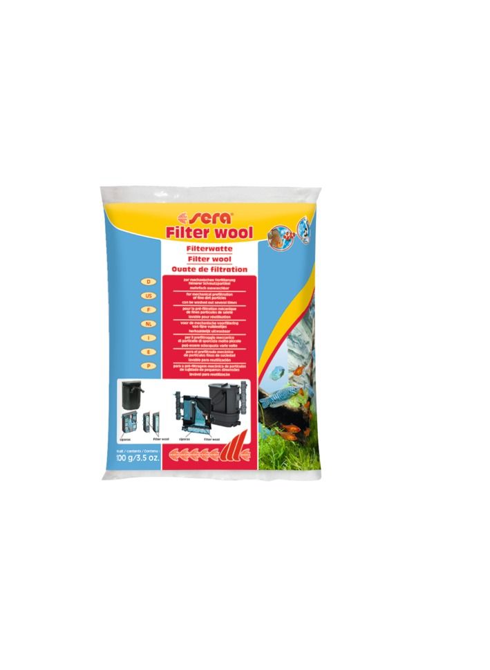 Sera Filter Wool For Fish Tank Filters White