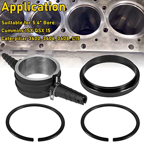 Camoo 7040 Piston Ring Compressor Tool, Piston Ring Compressor Adapter & Anti-Polishing Ring Kit For Cummins ISX QSX, Caterpillar (CAT) 3400, C-15 5.4" bore - Image 2
