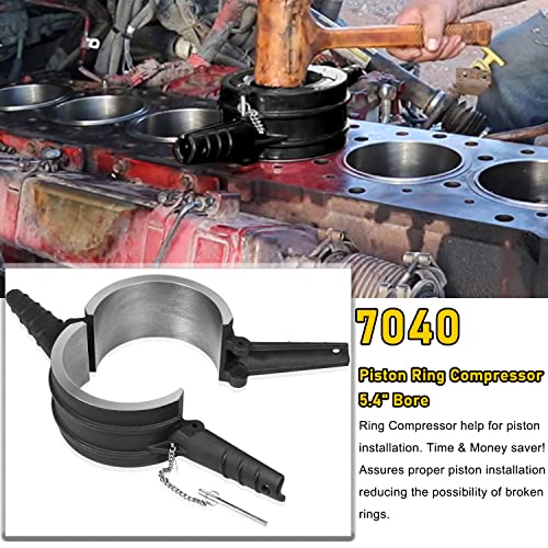 Camoo 7040 Piston Ring Compressor Tool, Piston Ring Compressor Adapter & Anti-Polishing Ring Kit For Cummins ISX QSX, Caterpillar (CAT) 3400, C-15 5.4" bore - Image 4