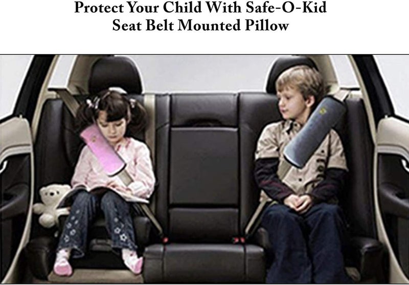Safe-O-Kid 1 Seat Belt Mounted Pillow/Neck Support Pillow, Seat Strap Cushion for Kids, Toddlers- Pack of 1, Yellow - Image 5