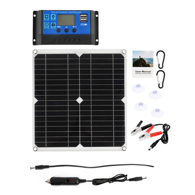 Flexible Solar Panels Kit 20W with 300W Controller 12V Power Supply USB Charging Interface Solar Board Waterproof Solar Cells for Phone RV Car - Image 2