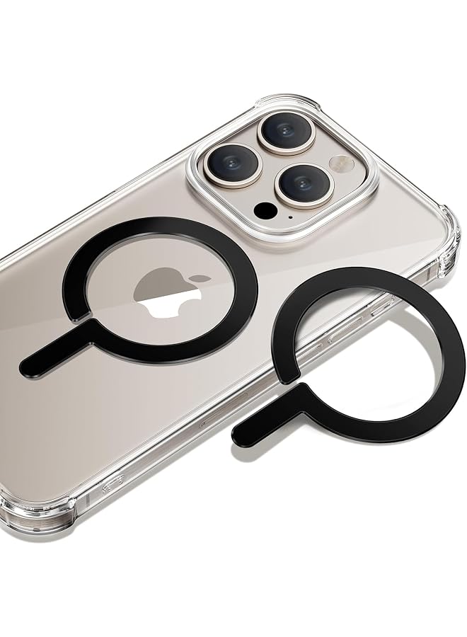 S-TOP 2 Pack Magnetic Ring Compatible with MagSafe, Universal MagSafe Sticker, Magnetic Adapter Ring Wireless Charging Fit for IPhone 15/14/13/12/11 and More, with 3M Adhesive, Black - Image 1