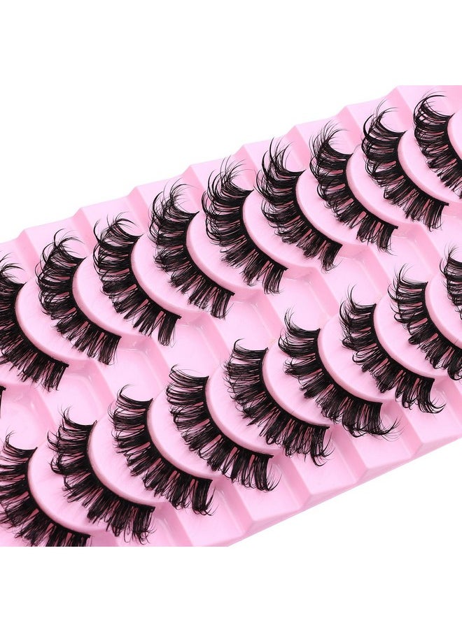 DSLONG - 10 Pairs Wet Look Manga Lashes 3D Multi Layered Spiky Lashes D Curl Long Eyelashes Strips Fluffy Faux Mink Lashes Extension For Japanese Anime Cosplay Makeup (Sa03) - Image 1