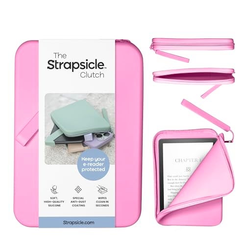 Strapsicle Silicone Clutch for Kindle EReaders MultiPurpose Bag for Phone Wallet Keys Fits 687 Paperwhite 2024 6 Kindles Kobos Nook AntiDust Coating Candy Pink - Image 1