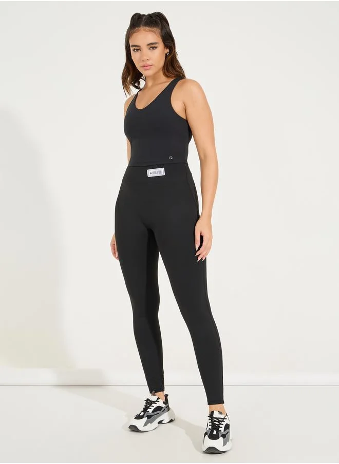 Styli Styli Gymspire Edition- Label and Logo Racerback Longline Sports Bra
