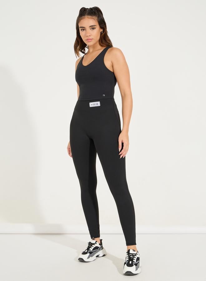Styli Styli Gymspire Edition- Label and Logo Racerback Longline Sports Bra  - Image 1