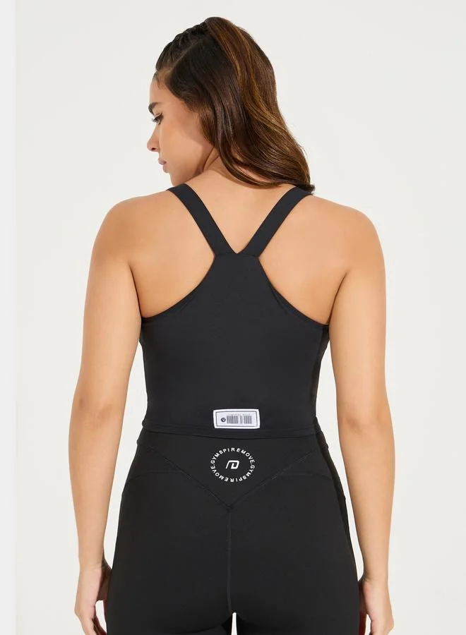 Styli Styli Gymspire Edition- Label and Logo Racerback Longline Sports Bra