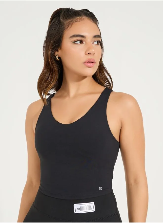 Styli Styli Gymspire Edition- Label and Logo Racerback Longline Sports Bra