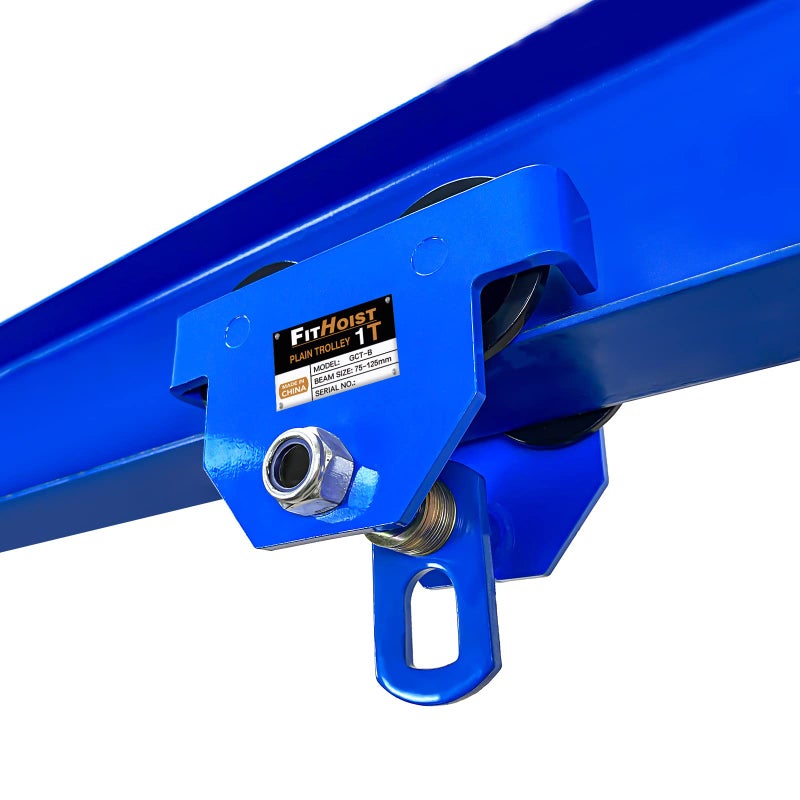 FITHOIST Manually Trolley 1 Ton 2200LBS Capacity Steel Push Beam Trolley Adjustable for IBeam Flange Width 3 to 46 Installed onto Various Beams