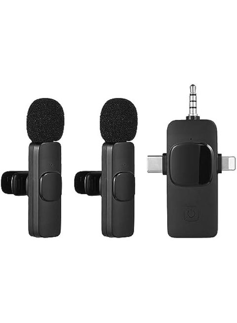 3-in-1 Wireless Collar Clip Microphone Clip-on Microphone Mic Transmitt and Receiv with Clip Portable Re able Microphone System for Interview Live Show Vlog p graphing Teaching Meeting Speech