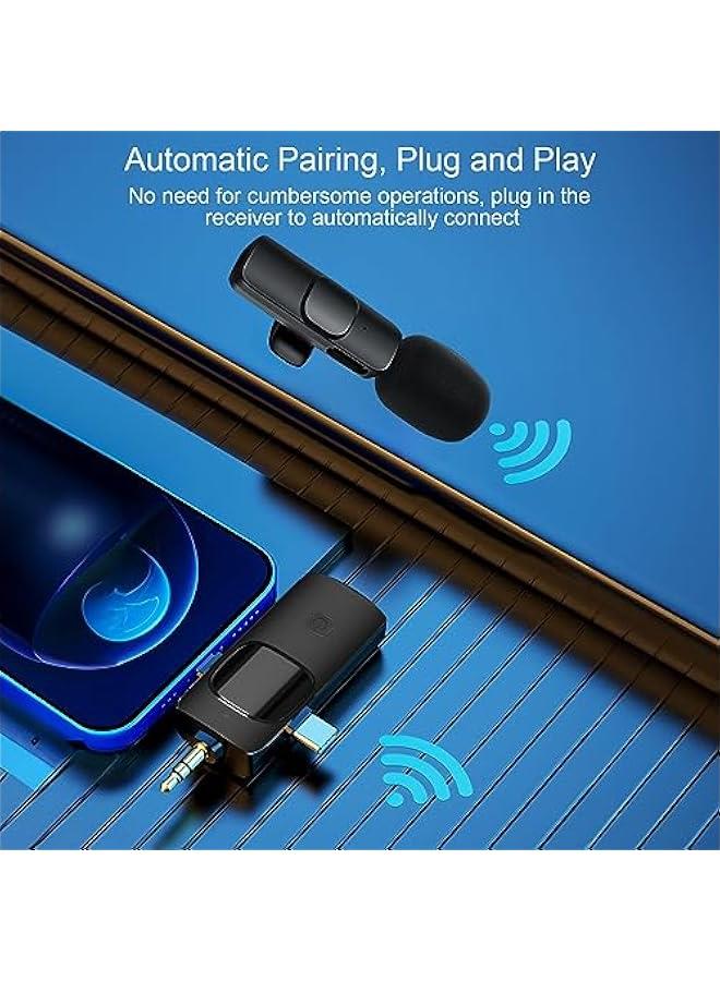 3-in-1 Wireless Collar Clip Microphone Clip-on Microphone Mic Transmitt and Receiv with Clip Portable Re able Microphone System for Interview Live Show Vlog p graphing Teaching Meeting Speech