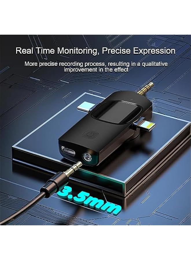 3-in-1 Wireless Collar Clip Microphone Clip-on Microphone Mic Transmitt and Receiv with Clip Portable Re able Microphone System for Interview Live Show Vlog p graphing Teaching Meeting Speech