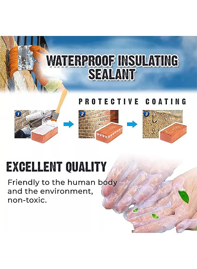 Invisible Waterproof Agent, Waterproof Insulating Sealant, Transparent Repairing Leak Waterproof Adhesive, Super Strong Bonding Sealant Invisible Waterproof Anti-Leakage Agent, Used for Crack Leakage