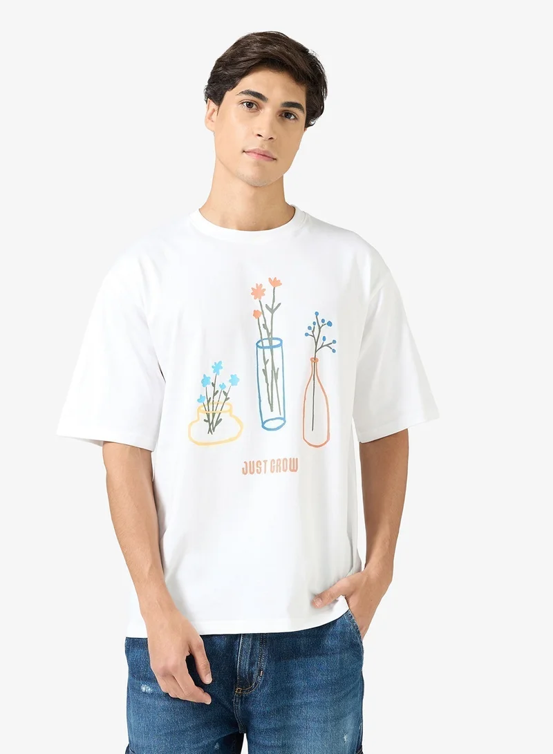 Seventy Five Graphic Print Oversized T-Shirt