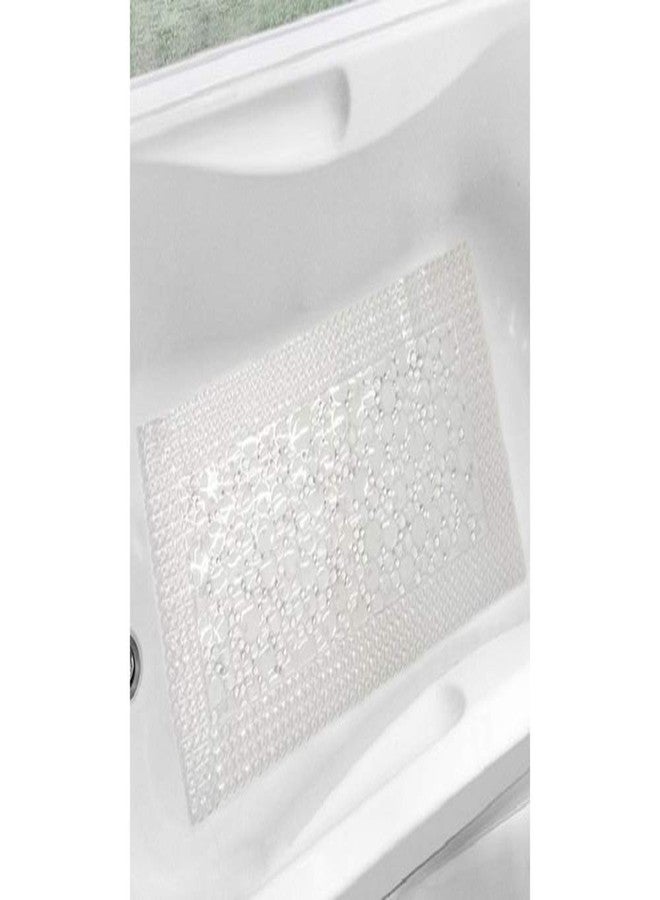 Popular Bath حصيرة حوض الاستحمام الشهيرة مع فقاعات ودوائر، 20x40، شفافة - Image 1