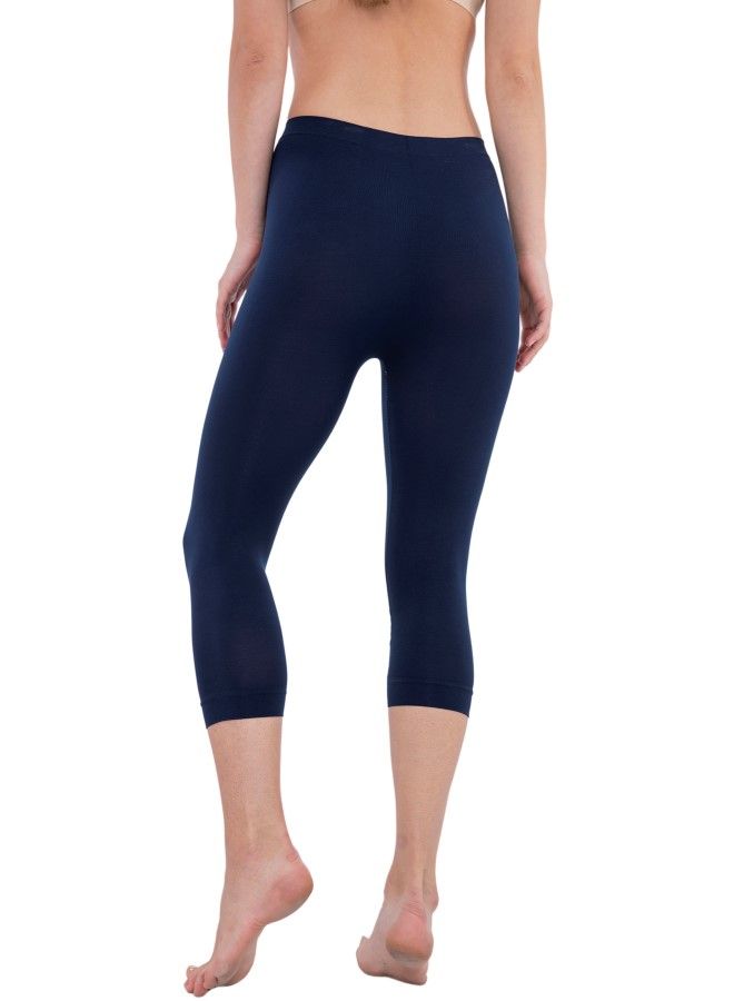 Carina Elastic Waist Pantacourt Legging - Image 4