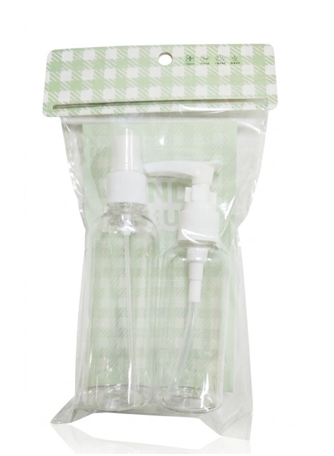 Crazy Boss 2pc Clear Refillable Travel Bottle Set – Leak-Proof TSA Approved 100ml Containers – Portable Spray & Lotion Pump Bottles for Toiletries (White/Clear) - Image 3