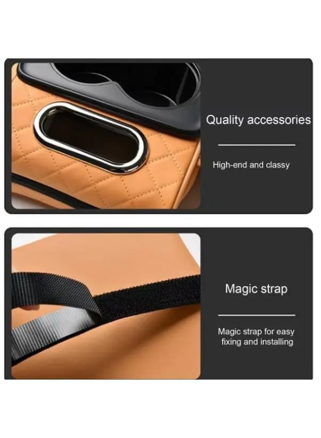 Orange Auto Armrest Cushion Center Console Pad With 2 Cup Holders - Image 4