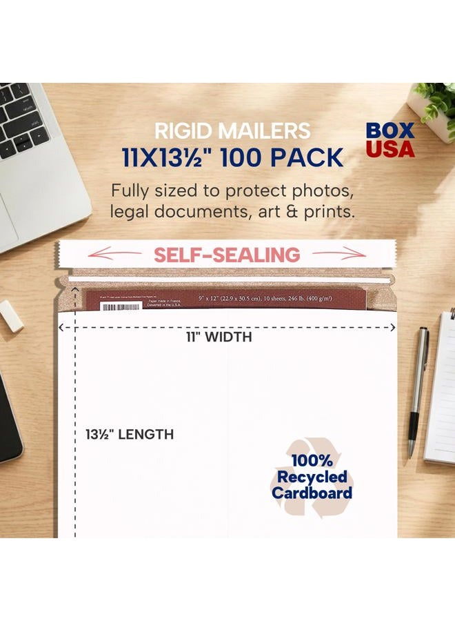 BOX USA Self-Seal Stay Flat Mailer, Stayflats® Brand, White, 11" x 13 1/2" (Pack of 100) - Image 2