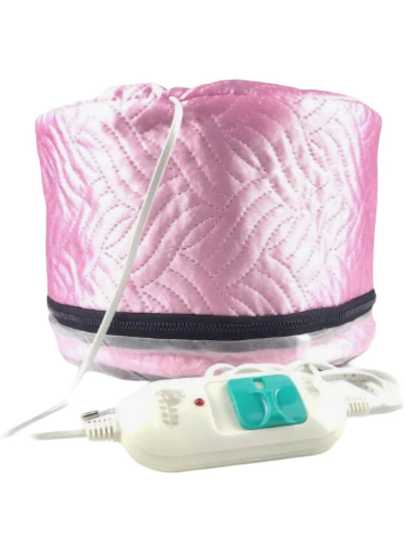 مخطوطات قبعة سبا حرارية للشعر مع جهاز بخار التجميل وغطاء تسخين مغذي، قبعة سبا للشعر، قبعة سبا بخار للنساء باللون الوردي المقاس: طول 25 × ارتفاع 17 سم - Image 2