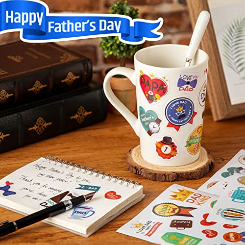 ZHBDMGK Happy Fathers Day Stickers, 16 Sheet Cute Dad Stickers for Boxes Envelopes Cards Scrapbooking Fathers Day Gift Decorations - Image 5