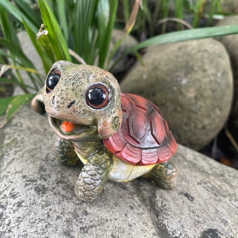 Kudriod Cute Ocean Turtle Statue - Resin Sea Turtle Figurine for Home, Garden, and Patio Decor - Perfect for Balcony, Yard, Lawn, Fence, and Sea Quarium Ornament - Image 1