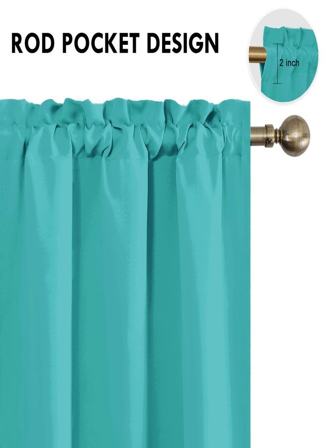 DWCN Blackout Curtains for Living Room Thermal Insulated, Energy Saving & Noise Reducing Bedroom Curtains, Peacock Blue, W 42x L 63 Inch, Set of 2 Rod Pocket Curtain Panels - Image 4