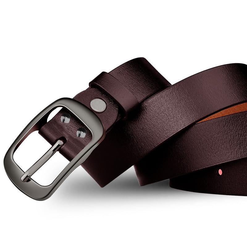 ZORO Men's Genuine Leather Belt for Men | (Formal/Casual) (BROWN 18, 42) - Image 3