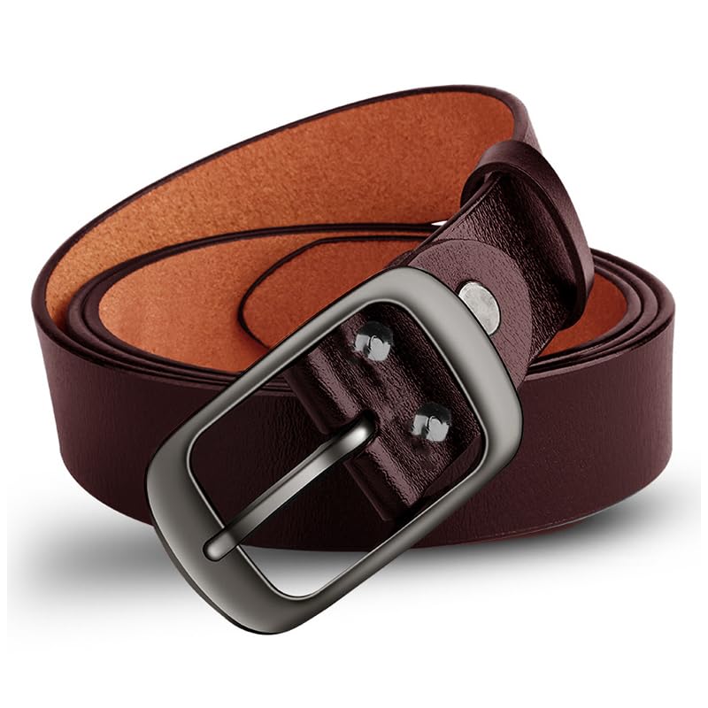 ZORO Men's Genuine Leather Belt for Men | (Formal/Casual) (BROWN 18, 42) - Image 2