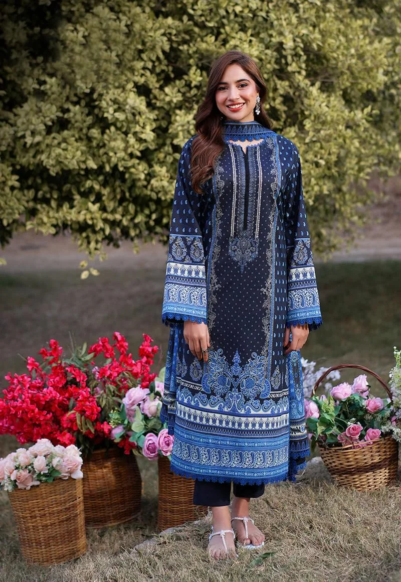 GoSriKi GoSriKi Women's Rayon Viscose Printed Straight Pakistani Suits for women Kurta Set (Deniz Blue-GS_L_Blue_Large)