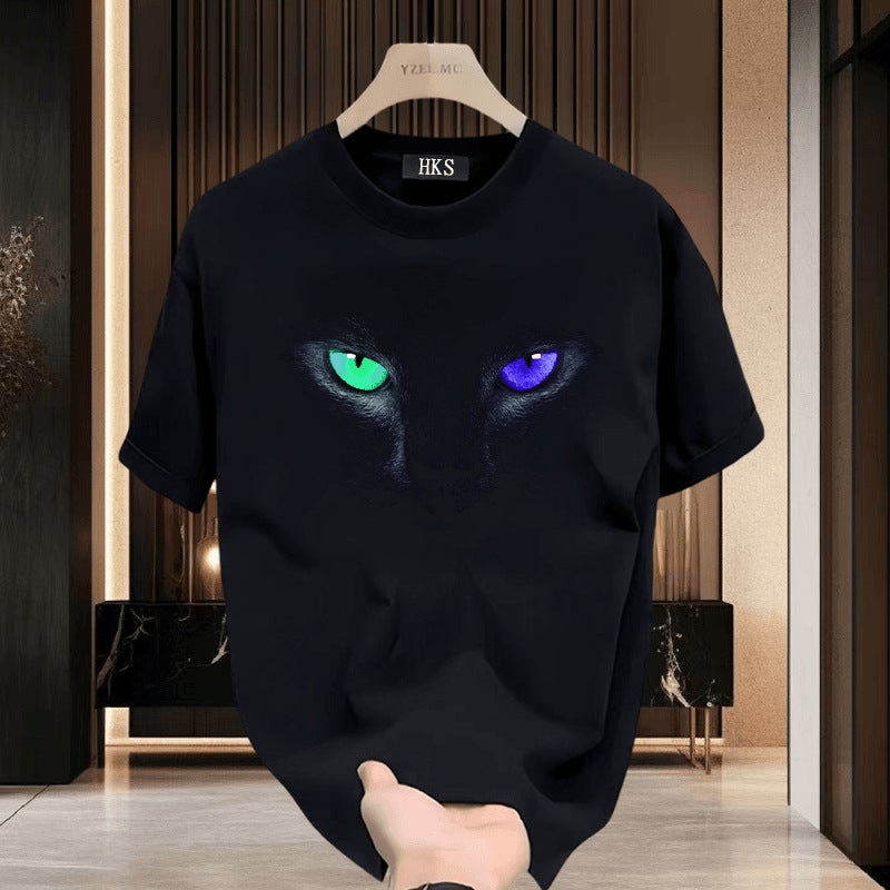 Trendy Brand Men'S Short-Sleeved Heavy T-Shirt 2024 Arrival Plus Size Loose Round Neck Printed All-Match Half Sleeve - Image 4