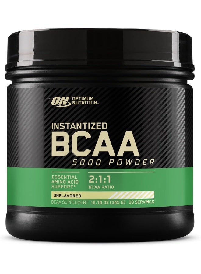 Optimum Nutrition Instantized BCAA Powder, Unflavored, Keto Friendly Branched Chain Essential Amino Acids Powder, 345 Grams, 60 Servings - Image 1