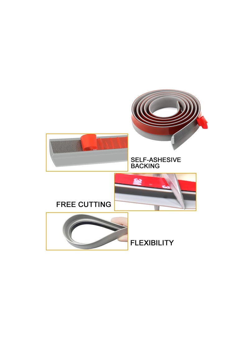 Floor Rubber Transition Strip, Self Adhesive Carpet to Tile Transition Strip Edging Trim Strip for Threshold Transitions with a Height Less Than 5 mm/0.2in, Flexible Threshold Strips(3 Meters) - Image 4