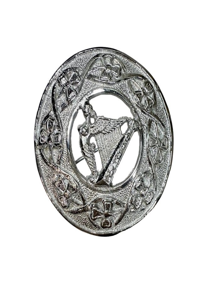 AAR Scottish Brooches Design Chrome Finish Pin Fly Plaid Highland Klit Size 3" - Image 2