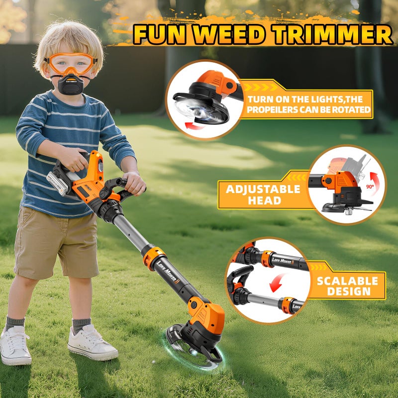 ShyLizard Kids Tool Set, 3 in 1 Kids Power Garden Tools with Sounds & Lights, Toy Weed Wacker, Toy Leaf Blower and Hedge Trimmer, Outdoor Toys, Toy Tools, Christmas Birthday Gifts for Boys 3 4 5 6 7 8 Year Old - Image 4