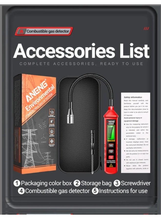 ANENG ANENG GN803 Handheld Gas Leak Detector Portable Gases Concentration Analyzer Meter Leakage Tools Methane Combustible Gas Testers - Image 3
