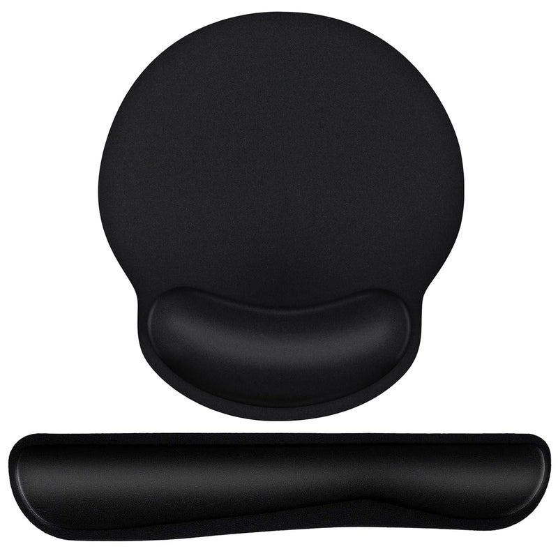 TONOS Ergonomic Mouse Pad with Wrist Support, Premium Memory Foam Keyboard Wrist Support Bar and Mouse Wrist Rest Pads Set- for Comfortable Typing &Wrist Pain Relief Mouse Pad with Wrist Support Bar - Image 1