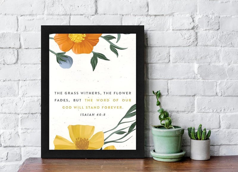 Interio Crafts Bible Verse Wall Frame Jesus Quotes Wall Frames Printed Bible Framed Quotes for Home and Office Wall Decor Synhetic Wood 13x10 Inches - Image 2