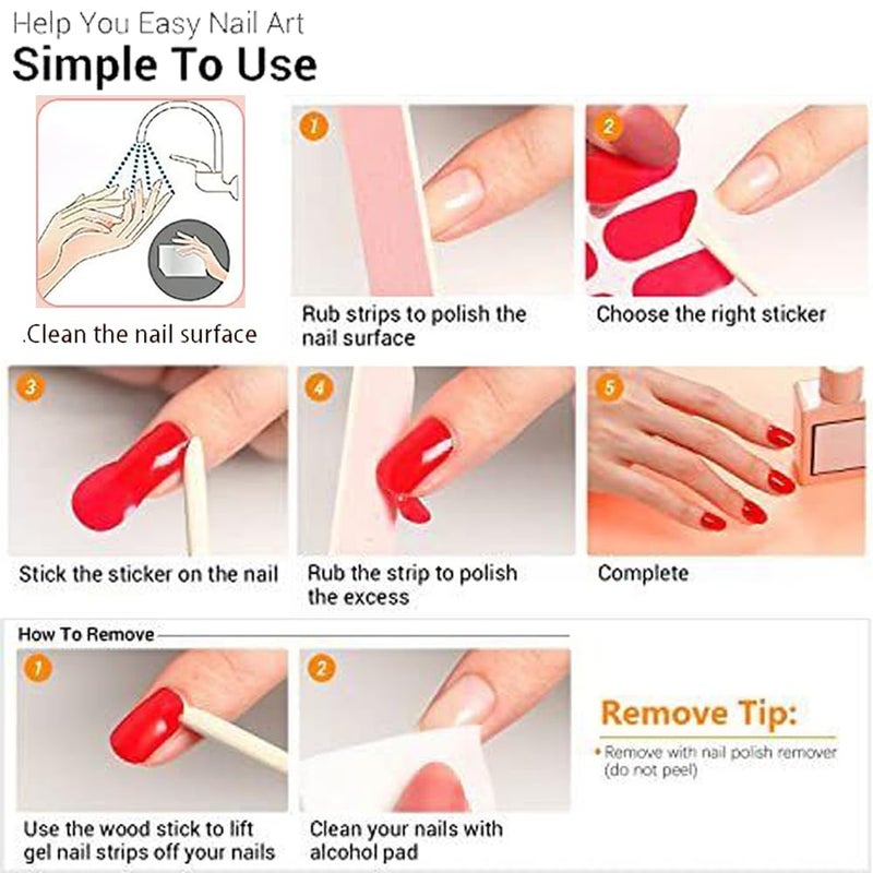 Bluezoo 3D Van Gogh's Starry Night Fullnail Stickers, Full Nail Starry Sky Art Gel Nail Polish Sticker Decals, Shimmery Glittery, Long Lasting, Easy to Apply & Remove - 2 Sheets(28 Nail Wraps) and 1 File - Image 5