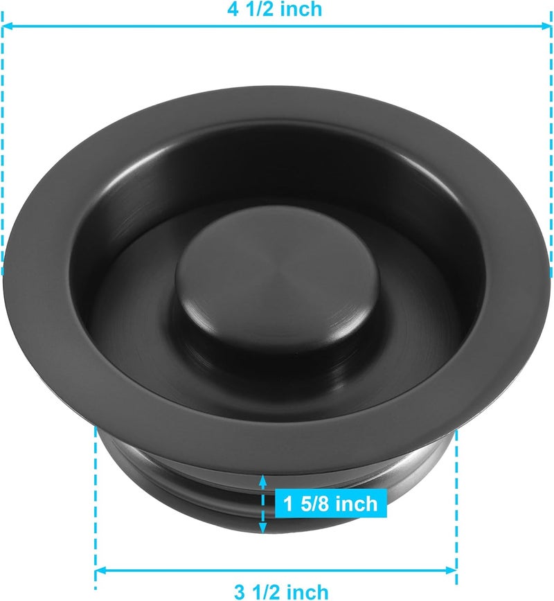 LQS Kitchen Sink Garbage Disposal Flange and Sink Stopper, fit 3-1/2 Inch Standard Sink Drain Hole Color Black - Image 4
