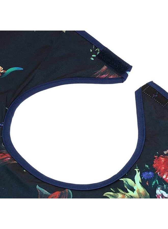 HASTHIP® Adult Bibs Clothing Protectors Waterproof Pocket Bib Apron Washable with Crumb Catcher(Floral) - Image 3