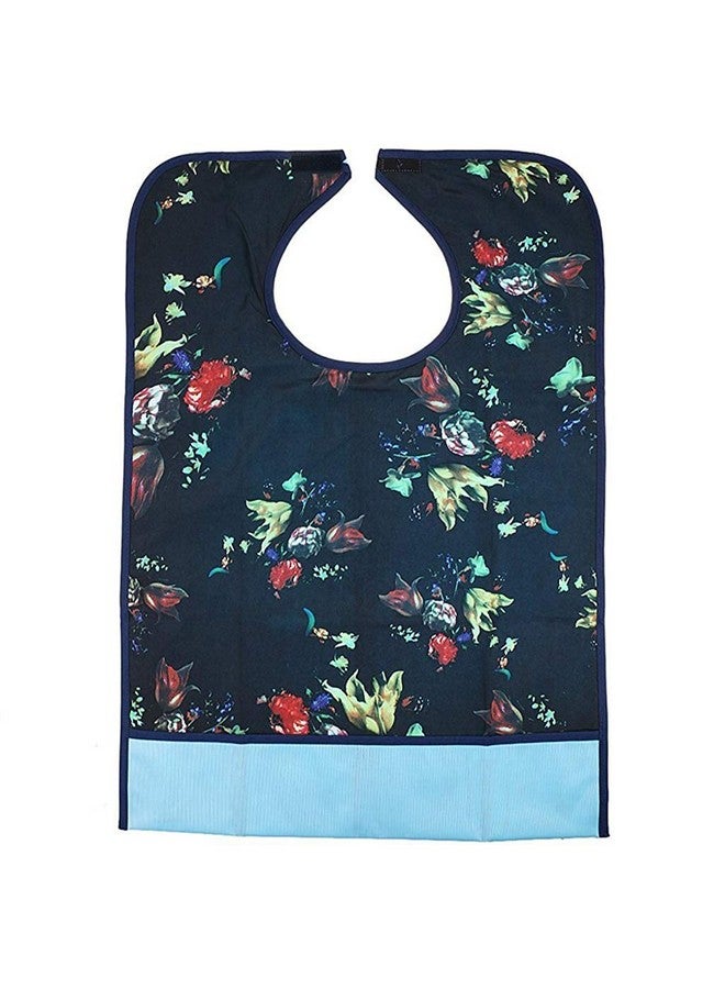 HASTHIP® Adult Bibs Clothing Protectors Waterproof Pocket Bib Apron Washable with Crumb Catcher(Floral) - Image 1