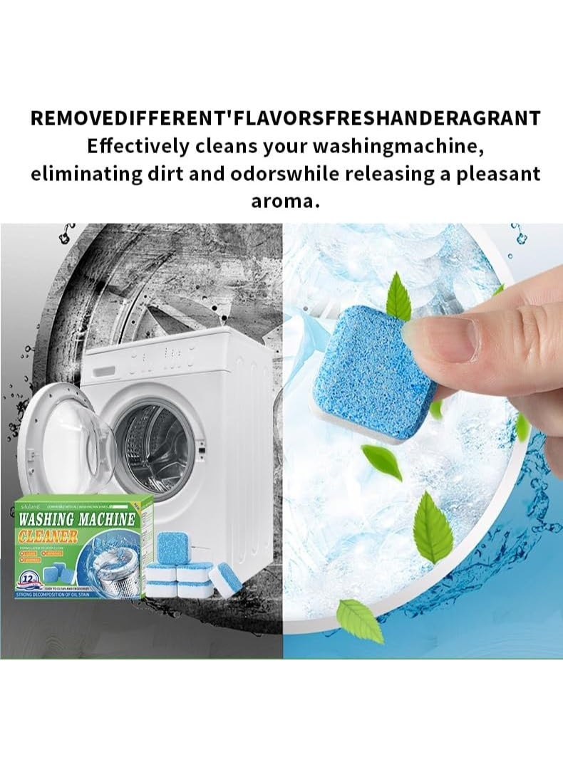 【Upgraded】 12PCS Washing Machine Fresh Tablets, Cleaner Effervescent, Effective Washing Machine Cleaner, Washer Deep Cleaning Tablet - Image 3