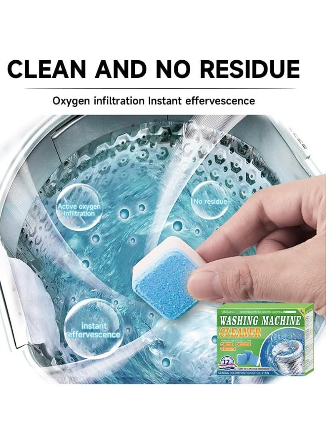 【Upgraded】 12PCS Washing Machine Fresh Tablets, Cleaner Effervescent, Effective Washing Machine Cleaner, Washer Deep Cleaning Tablet - Image 2