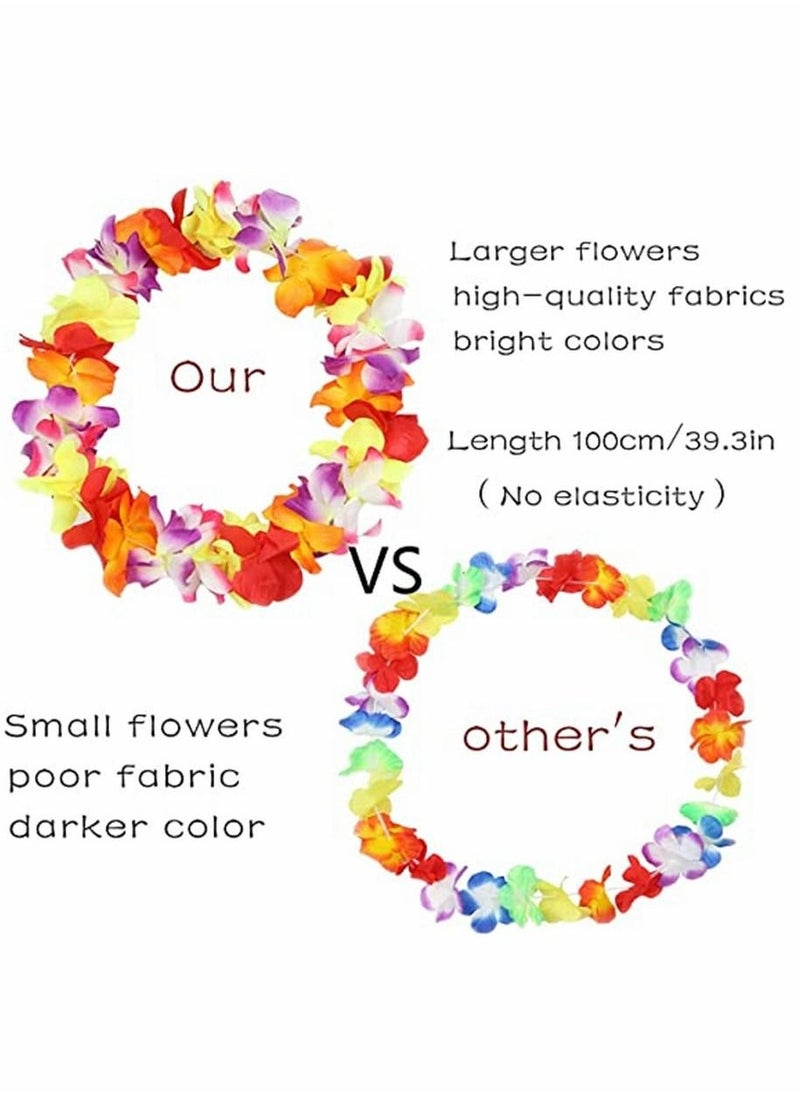 Generic Hula Skirt, Hawaiian Hula, Seagrass Dance Dance Hula Skirt, Adult Hula Skirt, for Hawaiian Beach Tropical Party Elastic Outfits with Flower, 8 Pack - Image 4