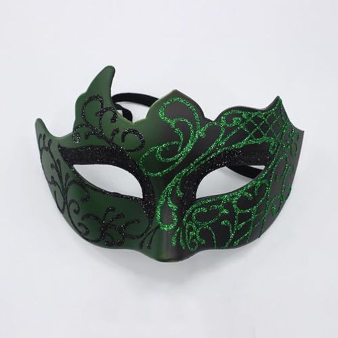 ONESWI Men Masquerade Mask Venetian Mask Greek Roman Mardi Gras Mask for Men (Green) - Image 2