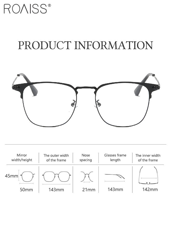 roaiss Blue Light Blocking Glasses Blue Light Filter Computer Reading Gaming TV Phones Square Eyeglasses Fashion Anti Eyestrain Headache Eyewear for Men Women Silver Black 50mm - Image 4