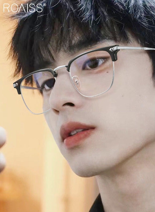 roaiss Blue Light Blocking Glasses Blue Light Filter Computer Reading Gaming TV Phones Square Eyeglasses Fashion Anti Eyestrain Headache Eyewear for Men Women Silver Black 50mm - Image 2